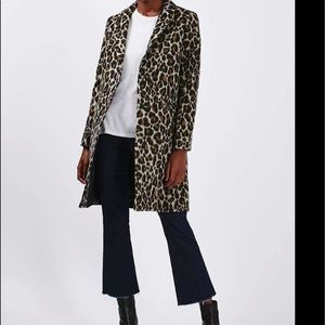 Wool Topshop leopard coat like new